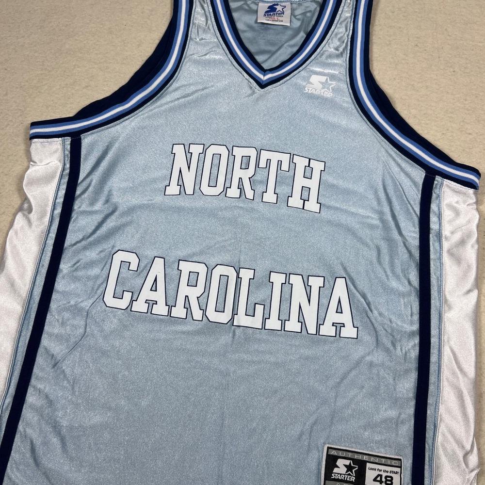 Starter North Carolina Tar Heels Basketball Jersey‎ Mens Size 48L Light Blue